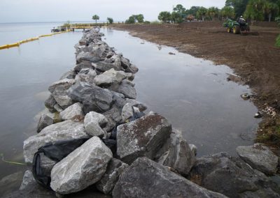 Indian Creek construction of breakwater