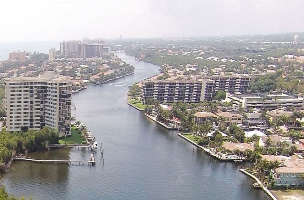 A developed shoreline